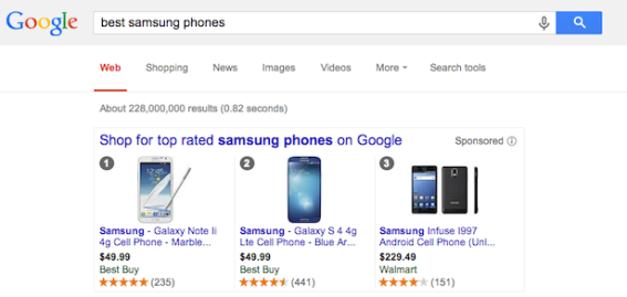 Google начал нумеровать и ранжировать результаты товарного поиска на основе отзывов и рейтингов